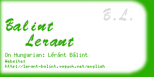 balint lerant business card