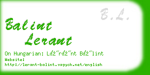 balint lerant business card